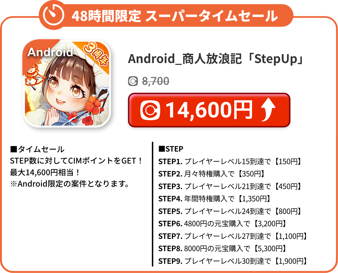 Android_商人放浪記「StepUp」
