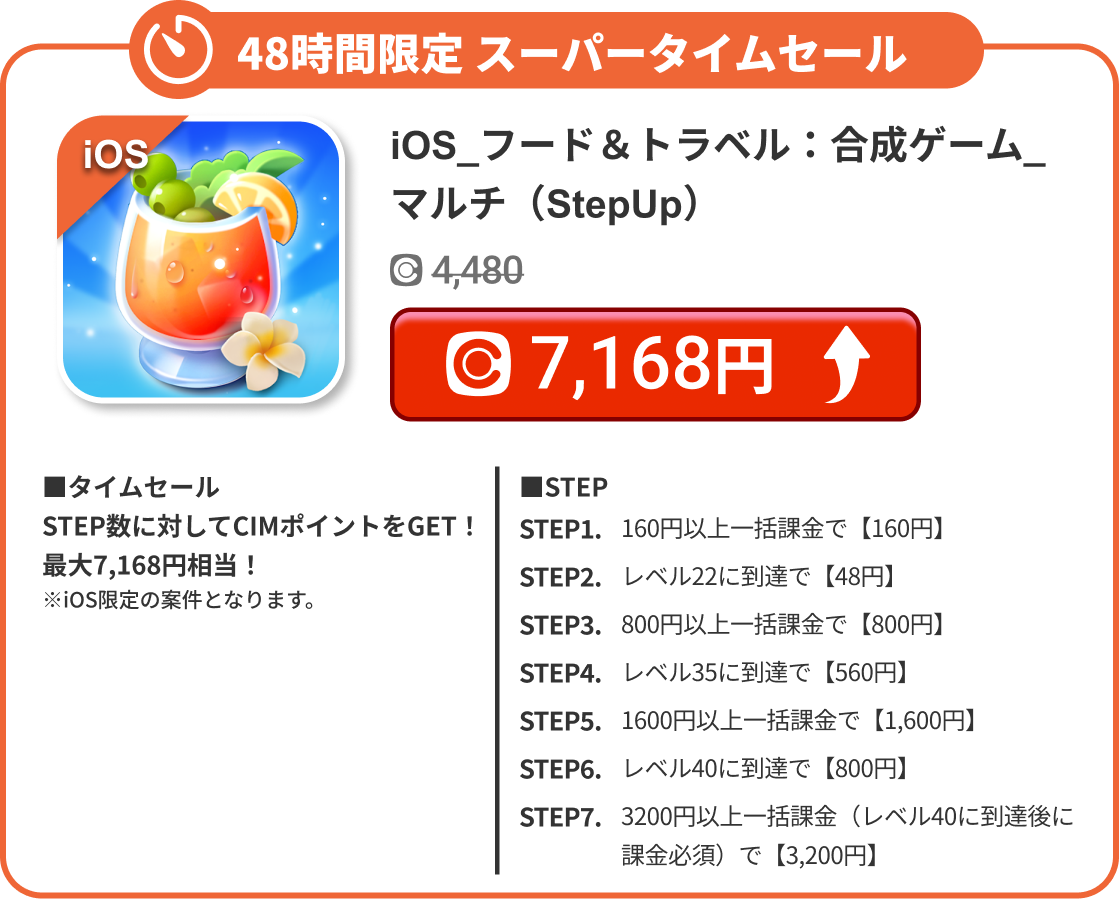 iOS_フード＆トラベル：合成ゲーム_マルチ（StepUp）