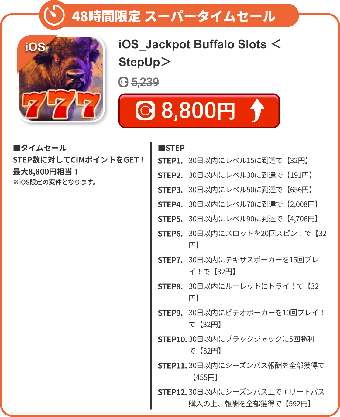 iOS_Jackpot Buffalo Slots ＜StepUp＞