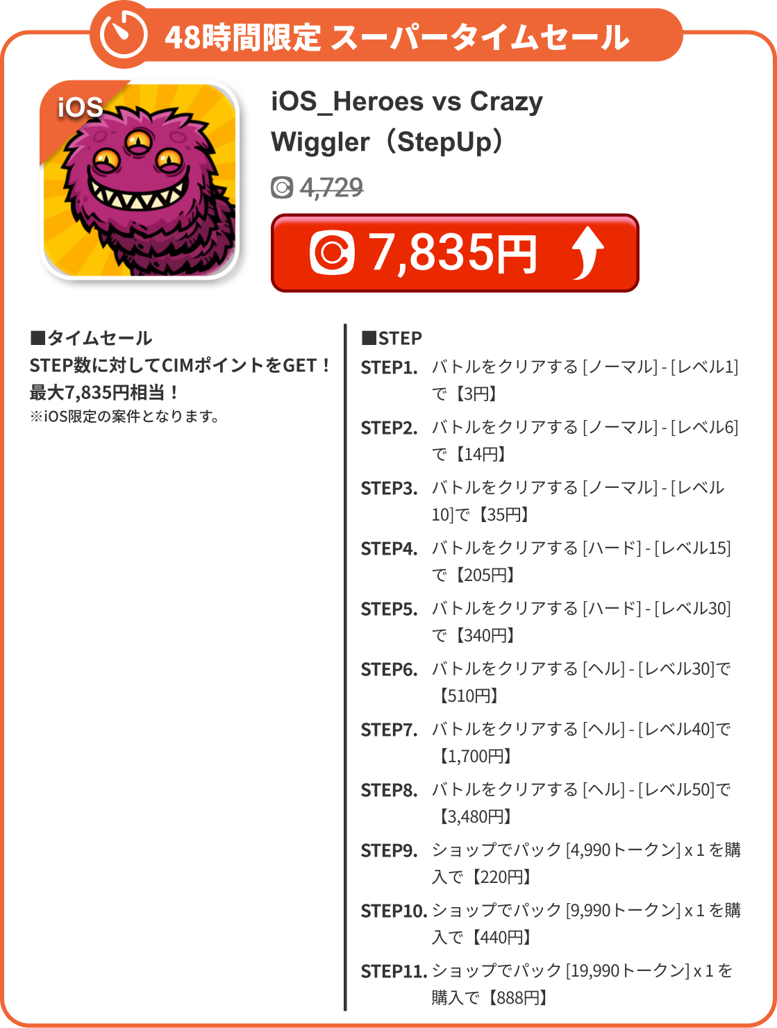 iOS_Heroes vs Crazy Wiggler（StepUp）
