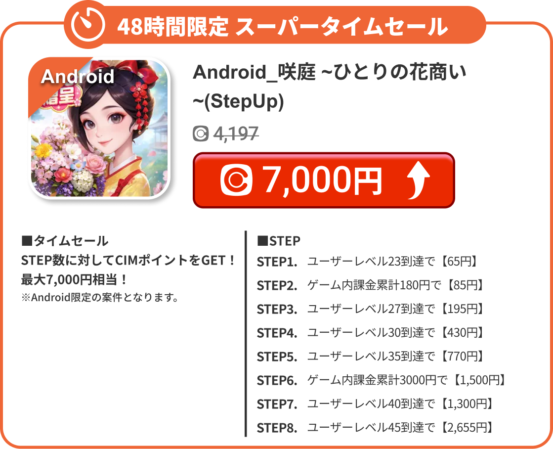 Android_咲庭 ~ひとりの花商い~(StepUp)