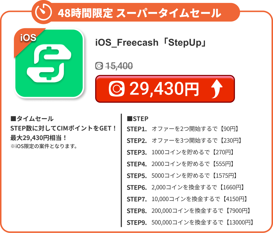 iOS_Freecash「StepUp」