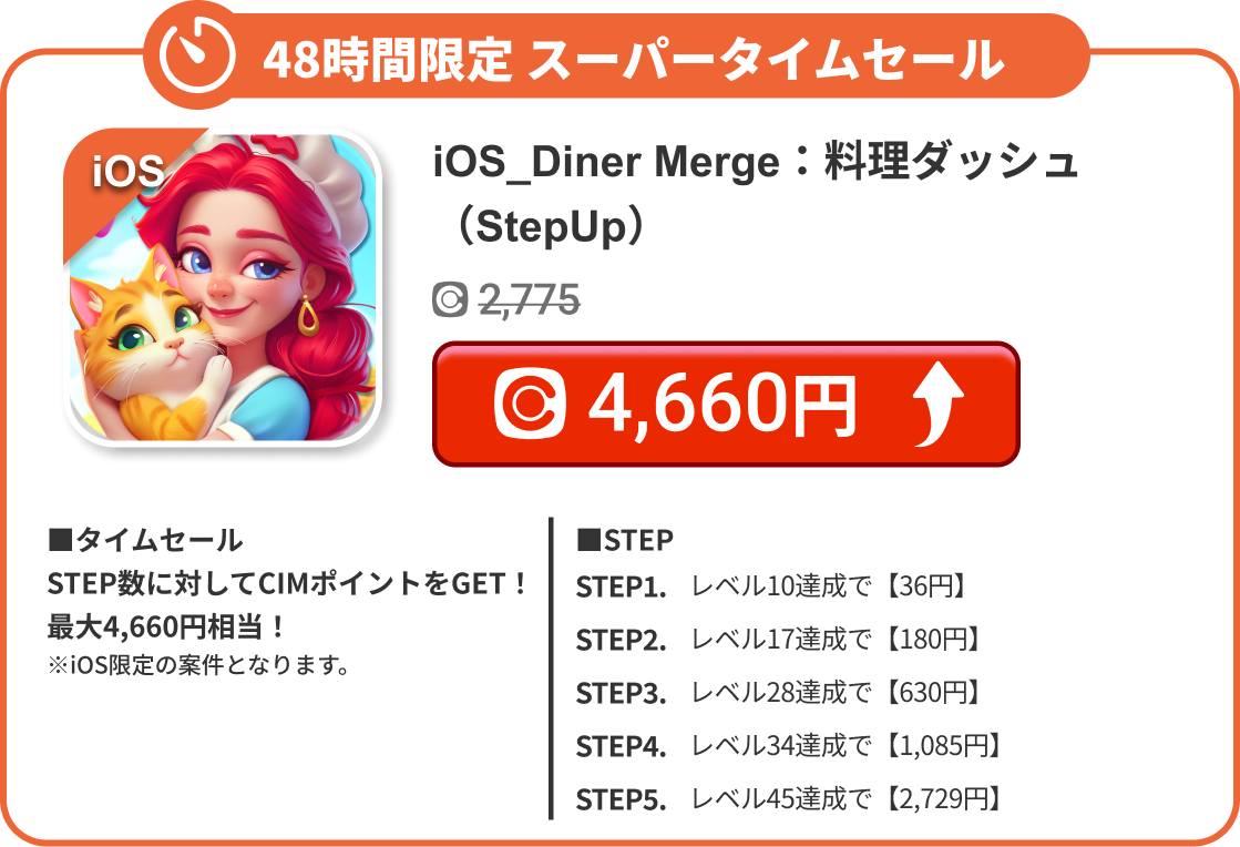 iOS_Diner Merge：料理ダッシュ（StepUp）