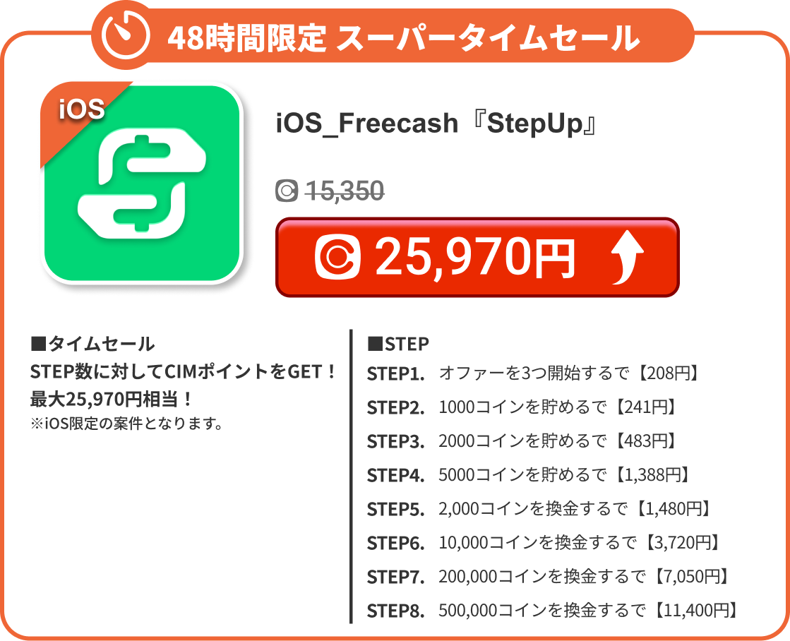 iOS_Freecash『StepUp』