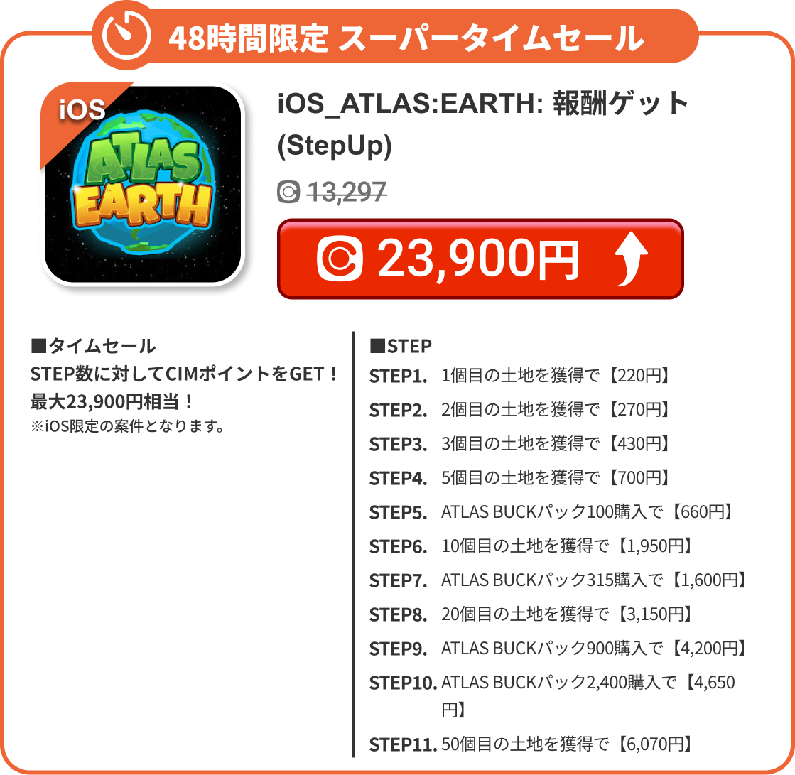 iOS_ATLAS:EARTH: 報酬ゲット(StepUp)