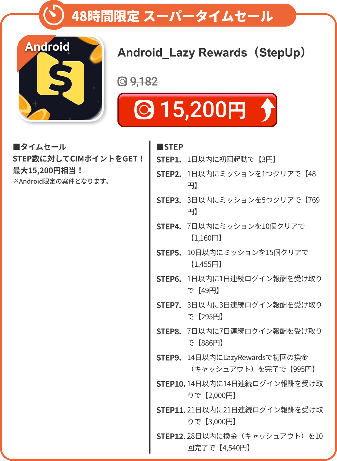 Android_Lazy Rewards（StepUp）