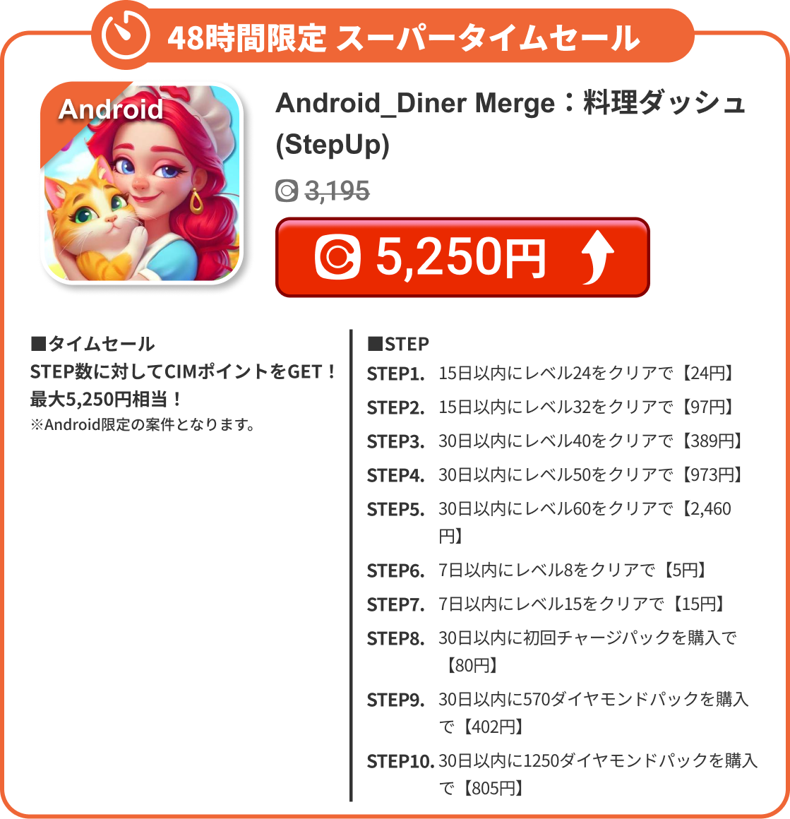 Android_Diner Merge：料理ダッシュ(StepUp)
