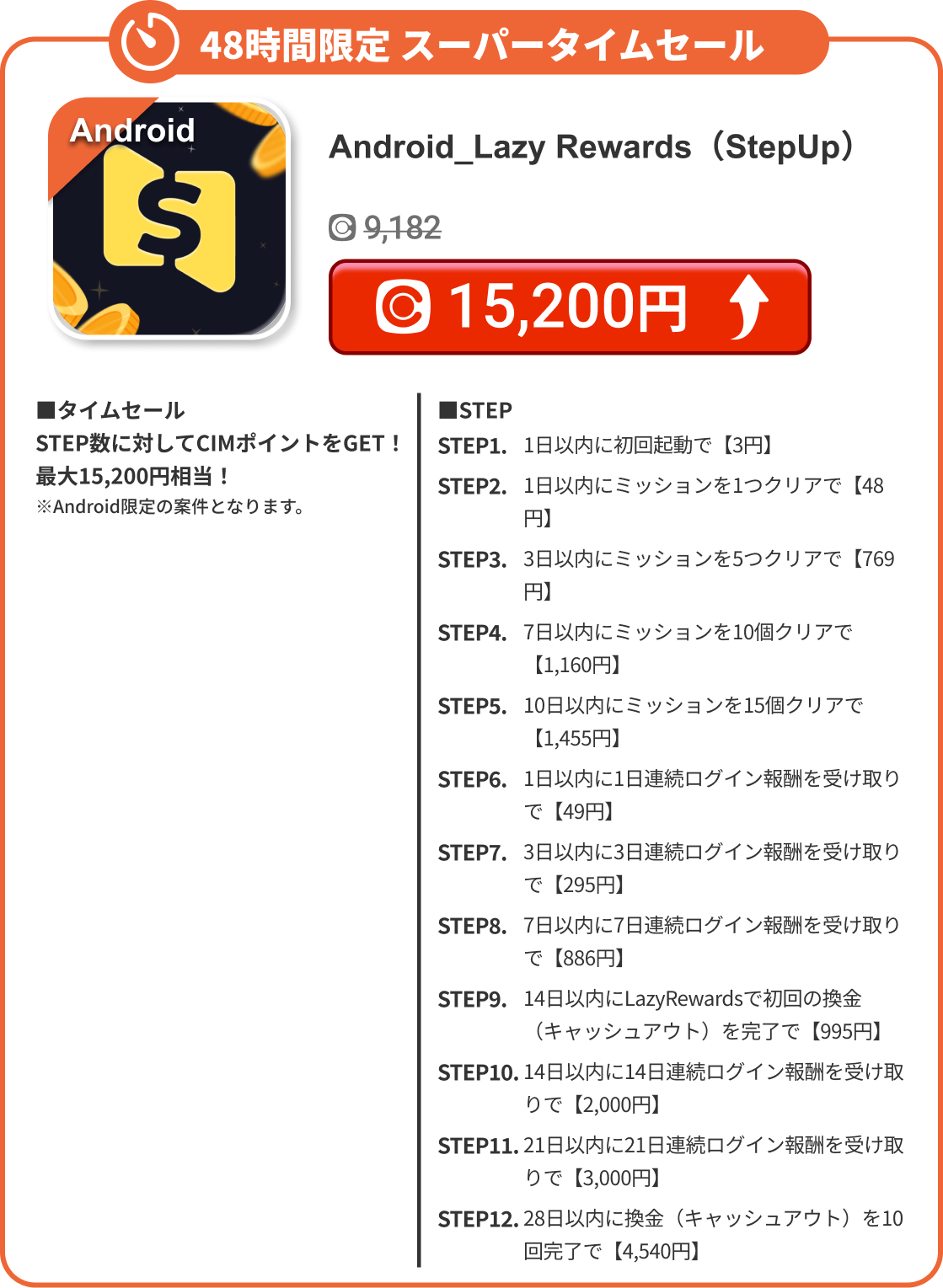 Android_Lazy Rewards（StepUp）