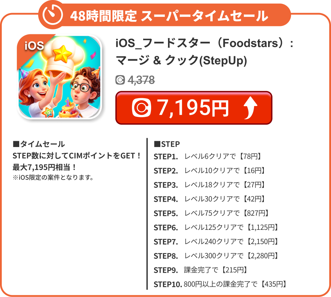 iOS_フードスター（Foodstars）:マージ & クック(StepUp)