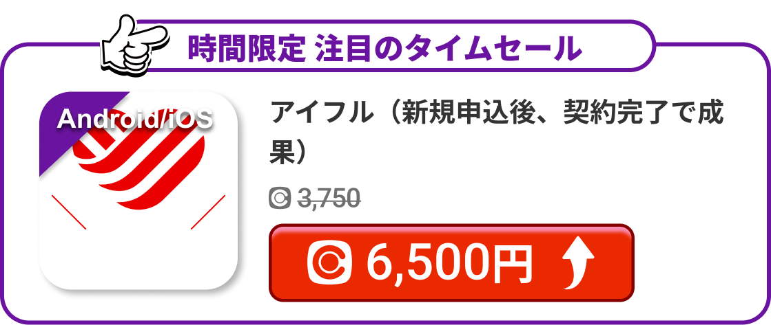 アイフル（新規申込後、契約完了で成果）
