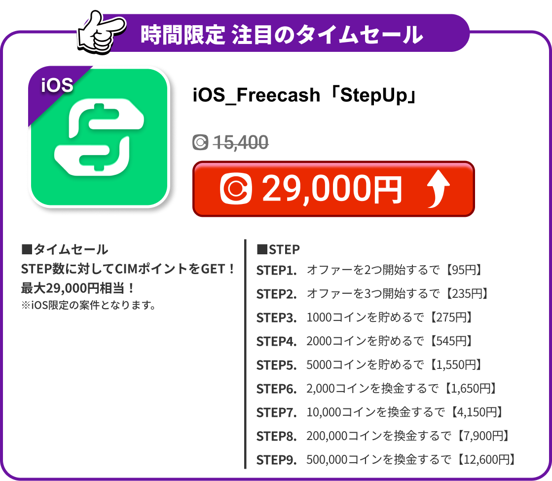 iOS_Freecash「StepUp」