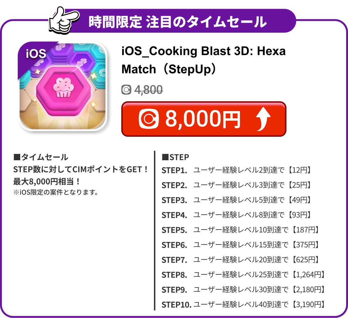 iOS_Cooking Blast 3D: Hexa Match（StepUp）