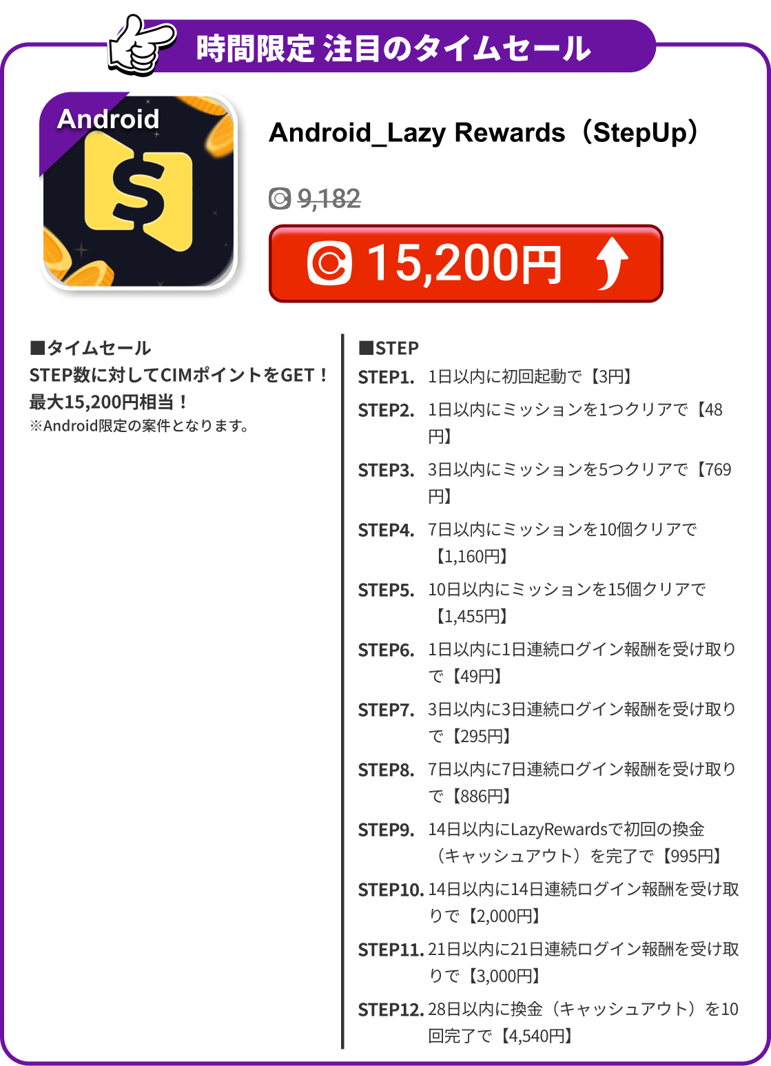Android_Lazy Rewards（StepUp）