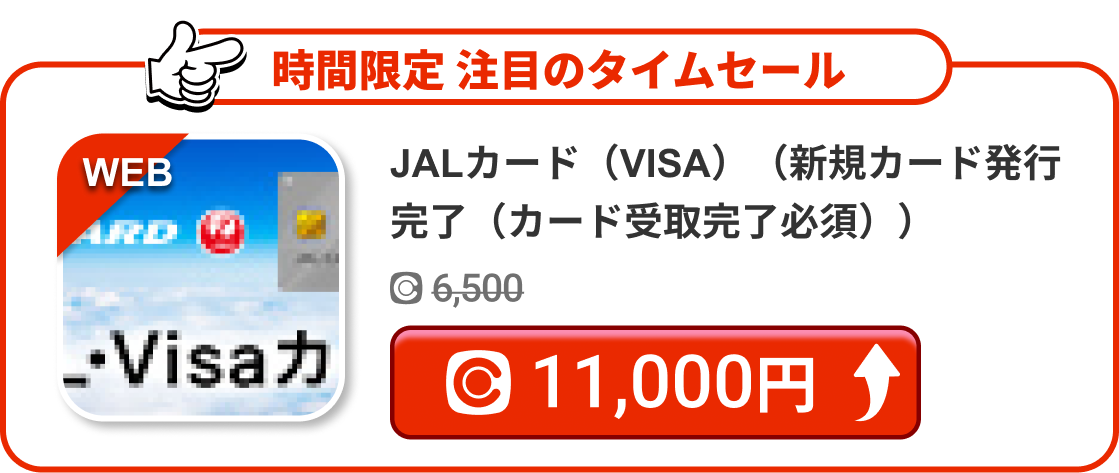 JALカード（VISA）（新規カード発行完了（カード受取完了必須））