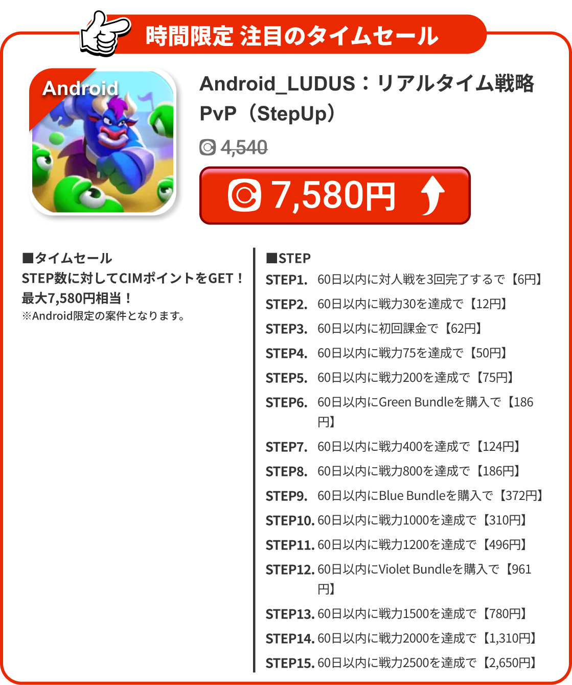 Android_LUDUS：リアルタイム戦略PvP（StepUp）