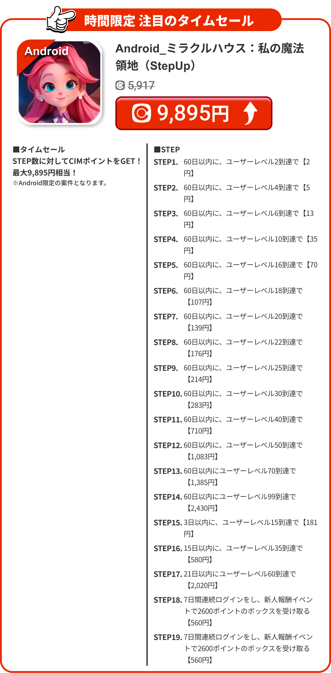 Android_ミラクルハウス：私の魔法領地（StepUp）
