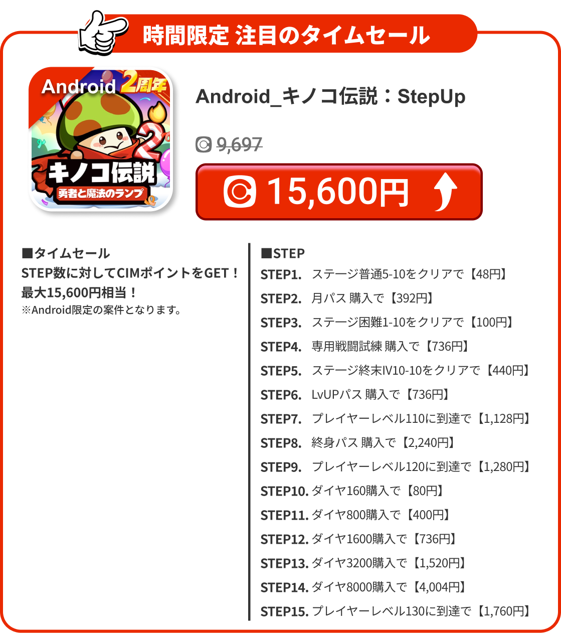 Android_キノコ伝説：StepUp