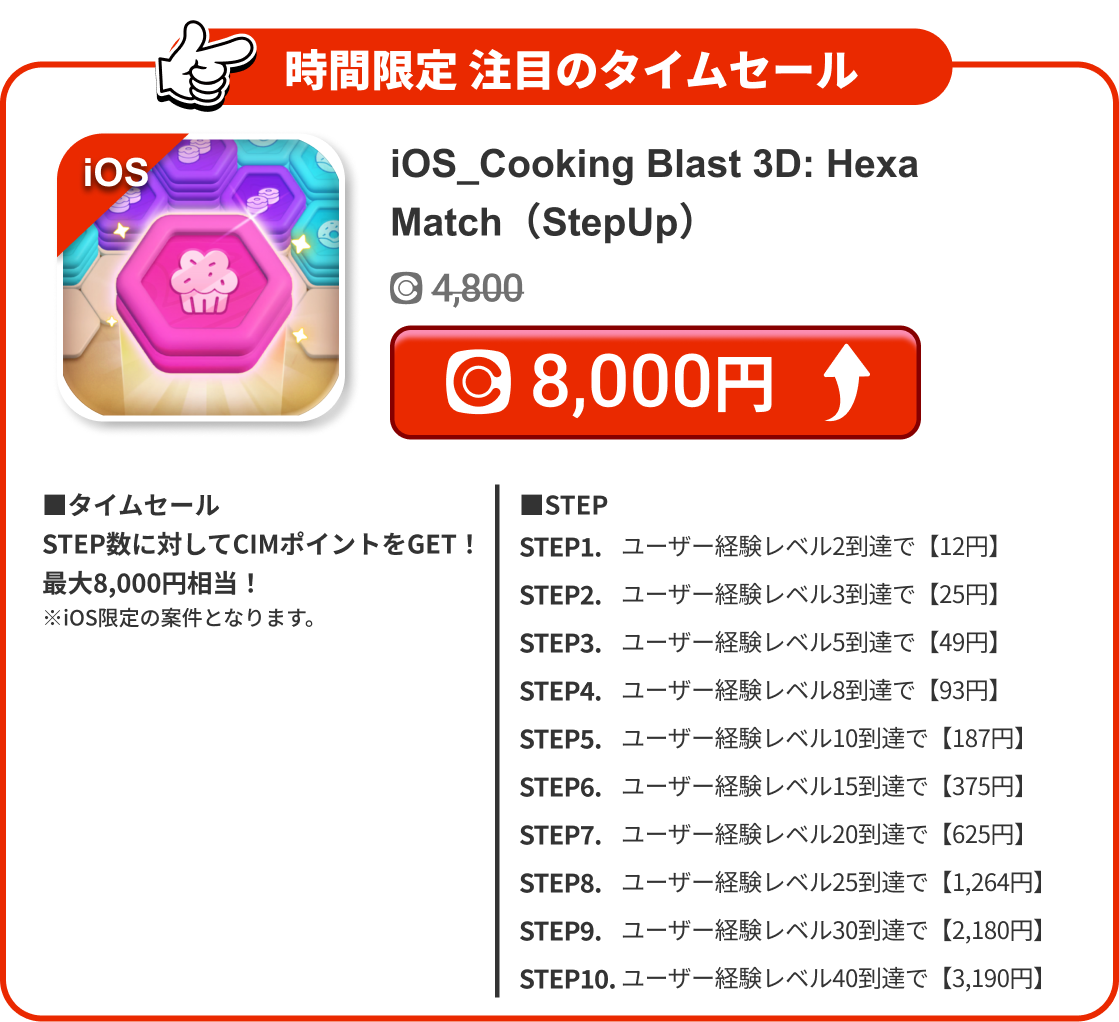 iOS_Cooking Blast 3D: Hexa Match（StepUp）