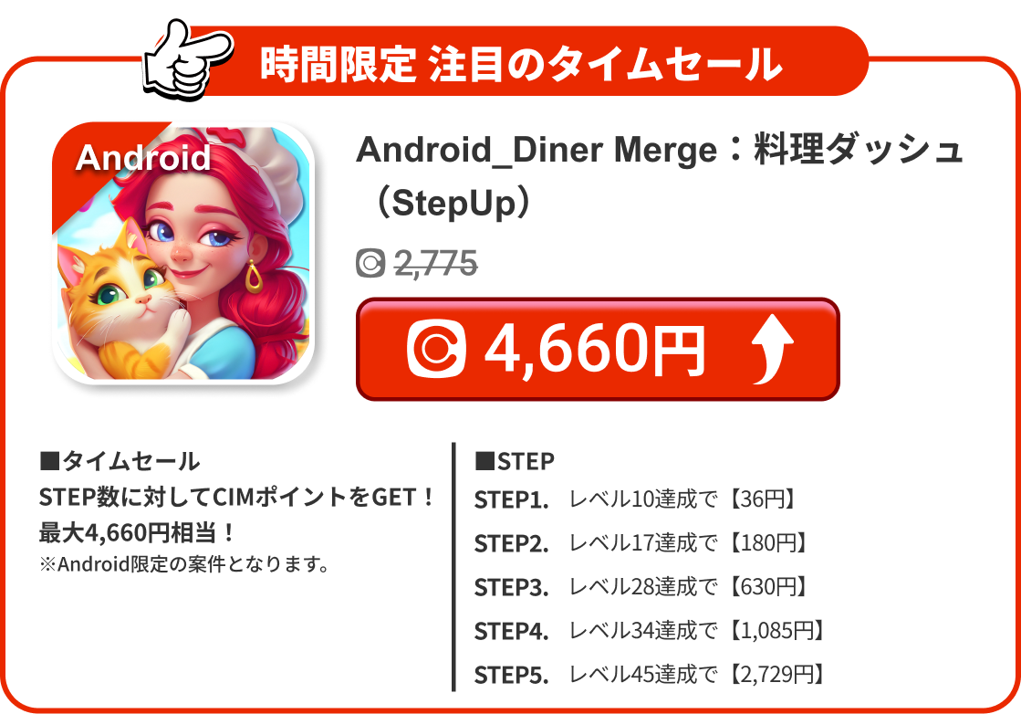 Android_Diner Merge：料理ダッシュ（StepUp）